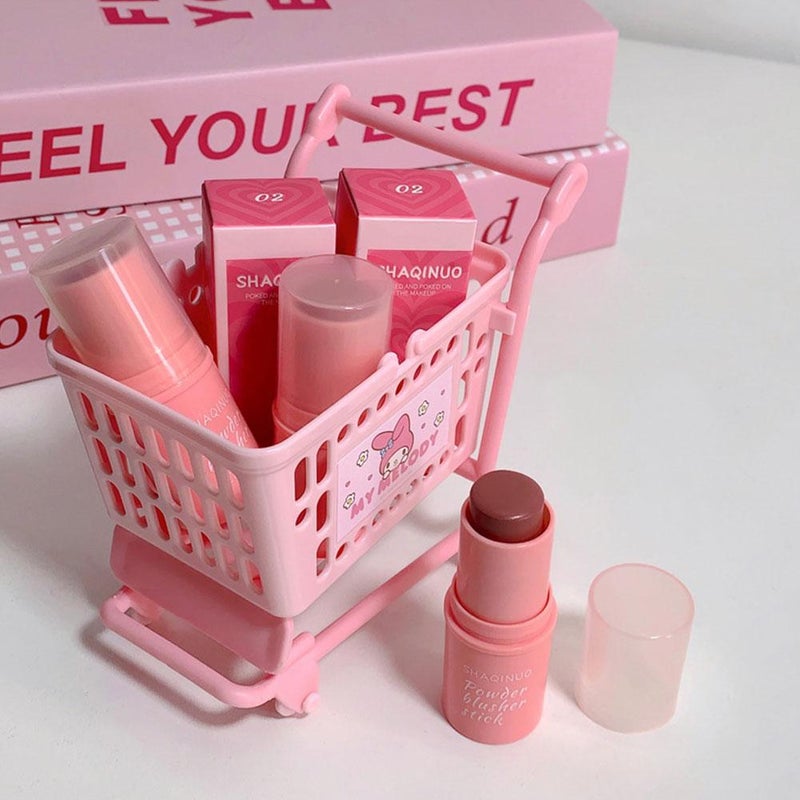 Matte Blush Cream Stick Waterproof 2-in-1 Multi-Use Makeup Stick for Cheeks & Eyes, Lightweight Long-Lasting Formula for Natural Blush Eyeshadow Make up - Image 5